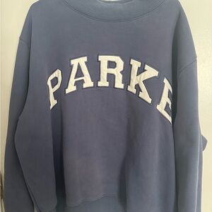 Parke Blue Mock Neck Sweatshit